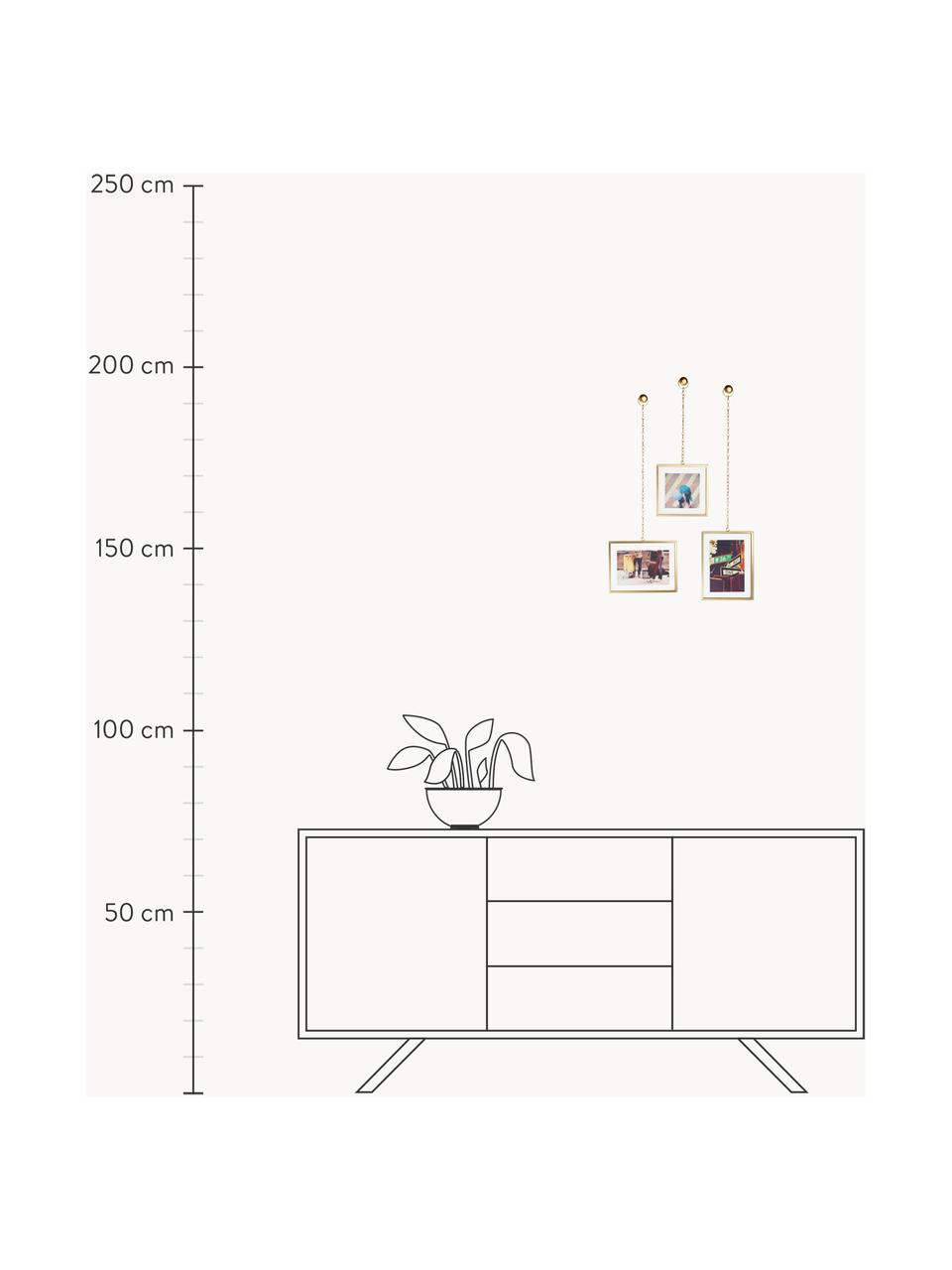 Bilderrahmen-Set Strass, 3er-Set, Front: Glas, Goldfarben, Set mit verschiedenen Grössen