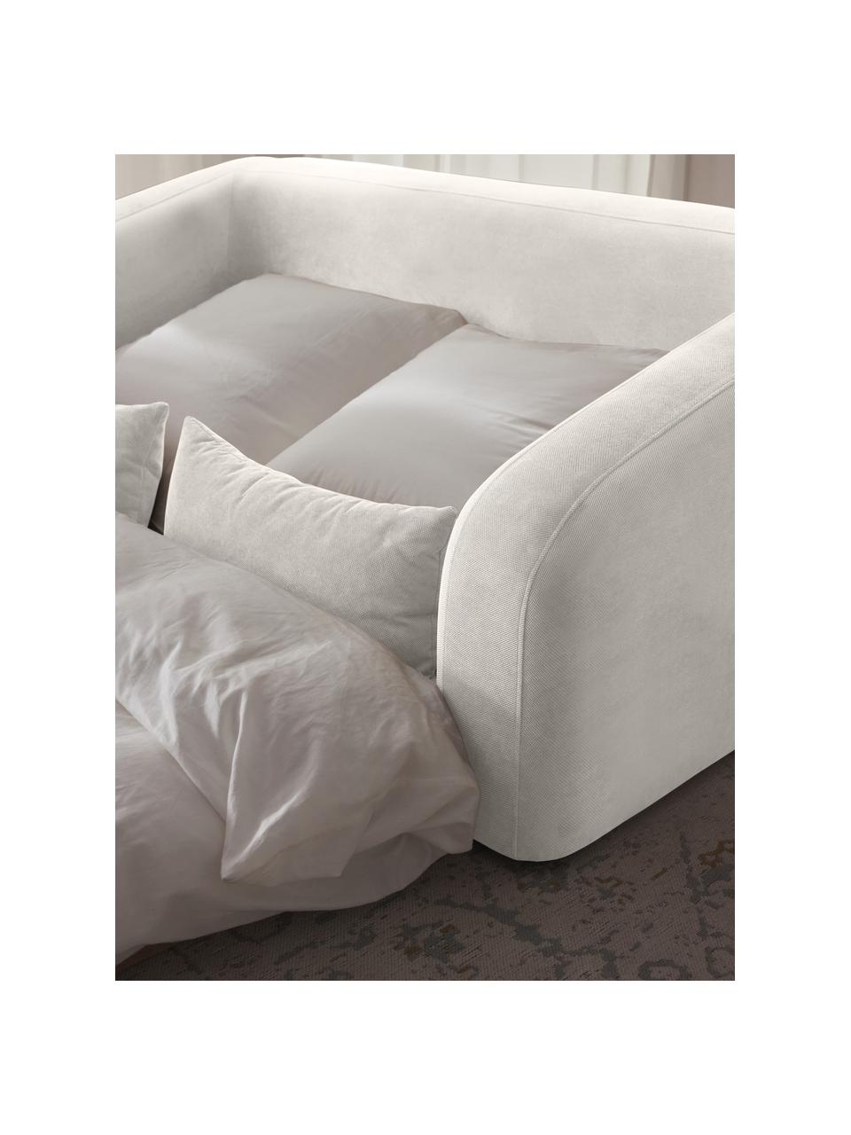 Divano letto 2 posti Eliot, Rivestimento: 88% poliestere, 12% nylon, Piedini: plastica, Tessuto bianco crema, Larg. 180 x Prof. 100 cm