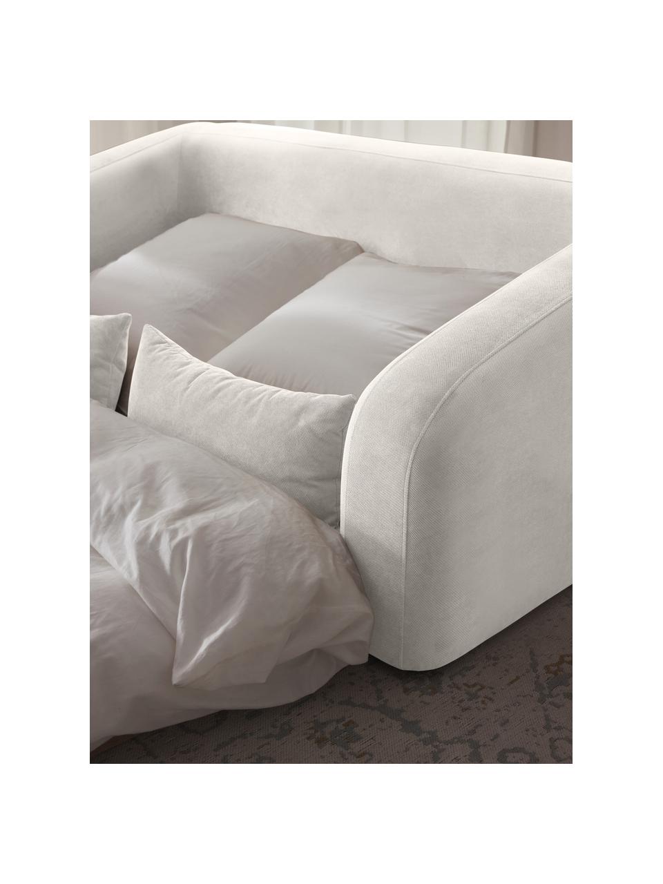 Sofá cama Eliot (2 plazas), Tapizado: 88% poliéster, 12% nylon , Patas: plástico, Tejido blanco crema, An 180 x F 100 cm