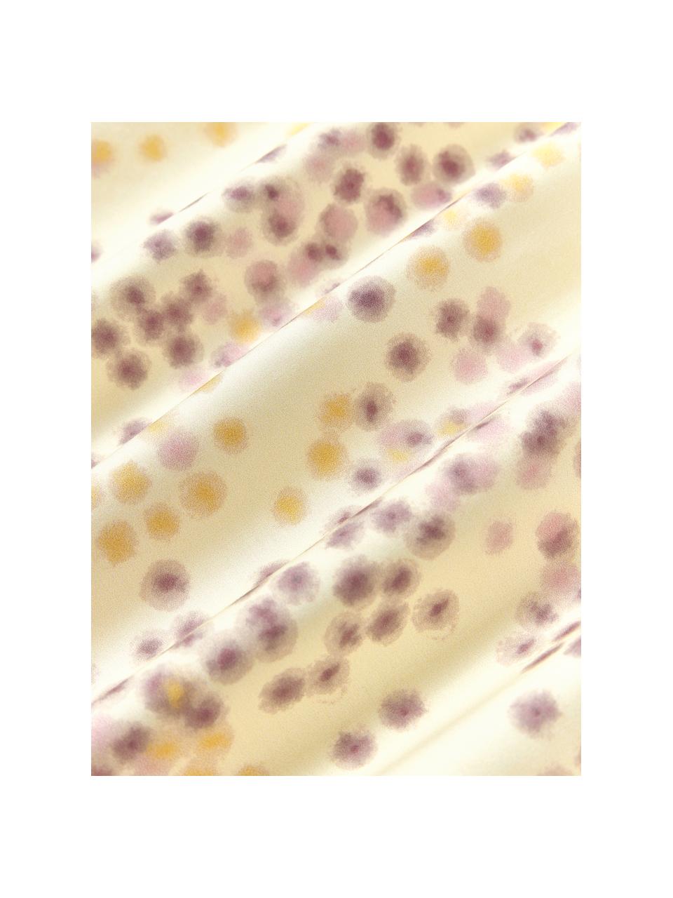 Copripiumino in cotone percalle Kiki, Giallo chiaro, giallo, tonalità lilla, Larg. 200 x Lung. 200 cm