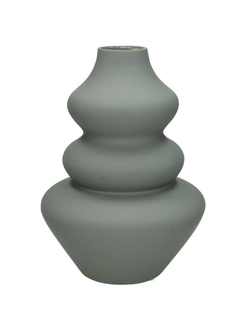 Vase en grès grisThena, Grès cérame, Gris, Ø 15 x haut. 22 cm