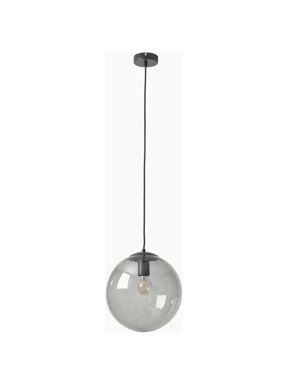 Plafondlamp Silvan, Lamp: vermessingd metaal, Grijs, zwart, Ø 30 cm
