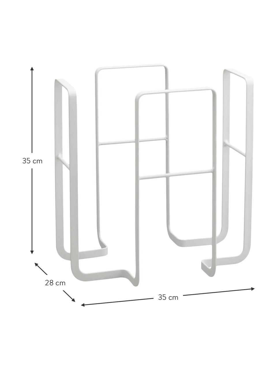 Porte-revues Tower, Acier, laqué, Blanc, larg. 35 x haut. 35 cm