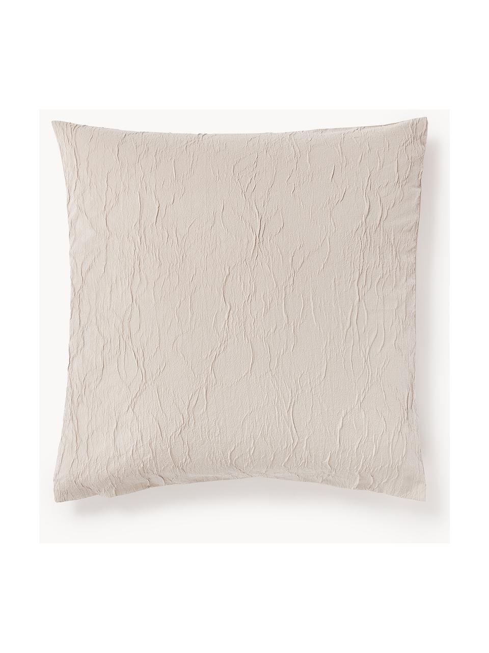 Taie d'oreiller en percale de coton Leonora, Beige clair, larg. 50 x long. 70 cm