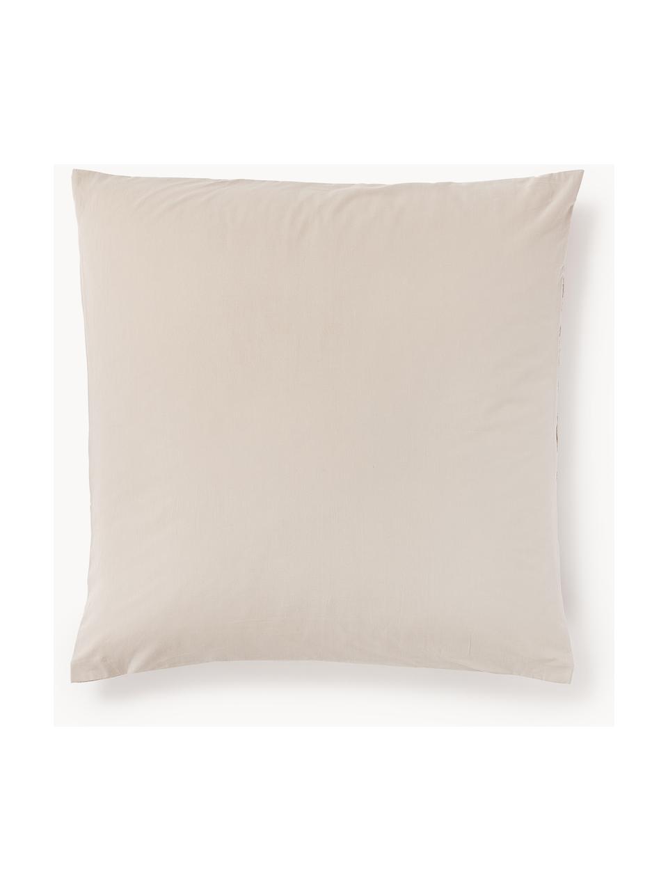 Taie d'oreiller en percale de coton Leonora, Beige clair, larg. 50 x long. 70 cm