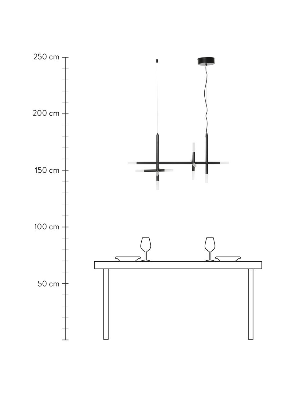 Große LED-Pendelleuchte Gratia, Baldachin: Metall, pulverbeschichtet, Schwarz, Weiß, B 90 x H 90 cm