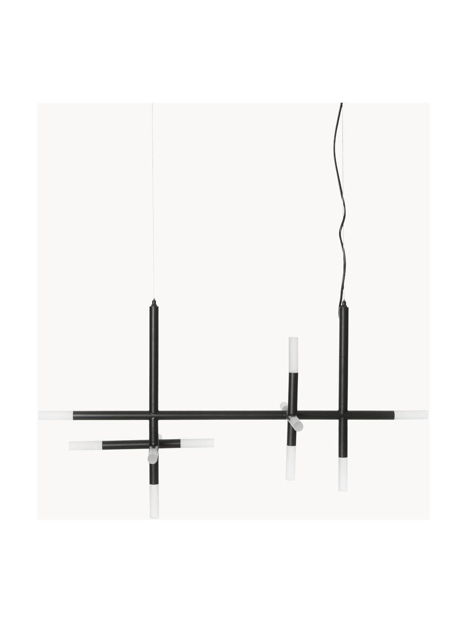 Grande suspension LED Gratia, Noir, blanc, larg. 90 x haut. 90 cm