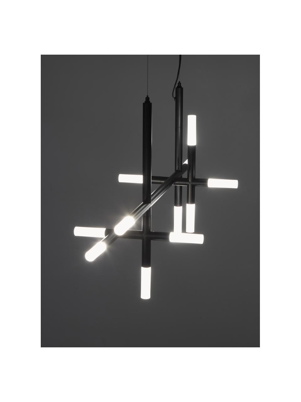 Grande suspension LED Gratia, Noir, blanc, larg. 90 x haut. 90 cm