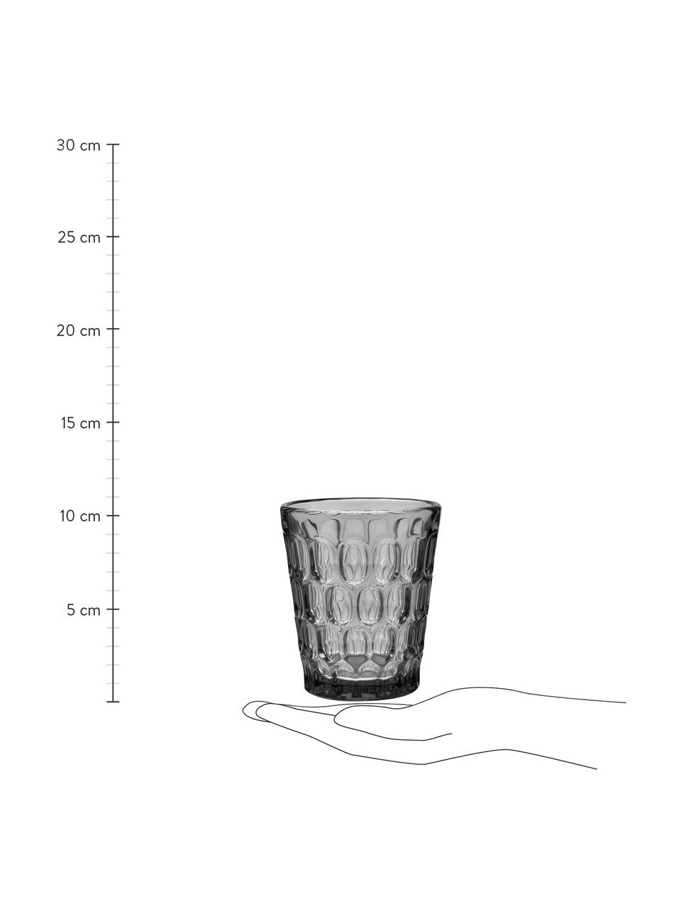 Szklanka Optic, 6 szt., Szkło, Szary, Ø 9 x W 11 cm, 250 ml