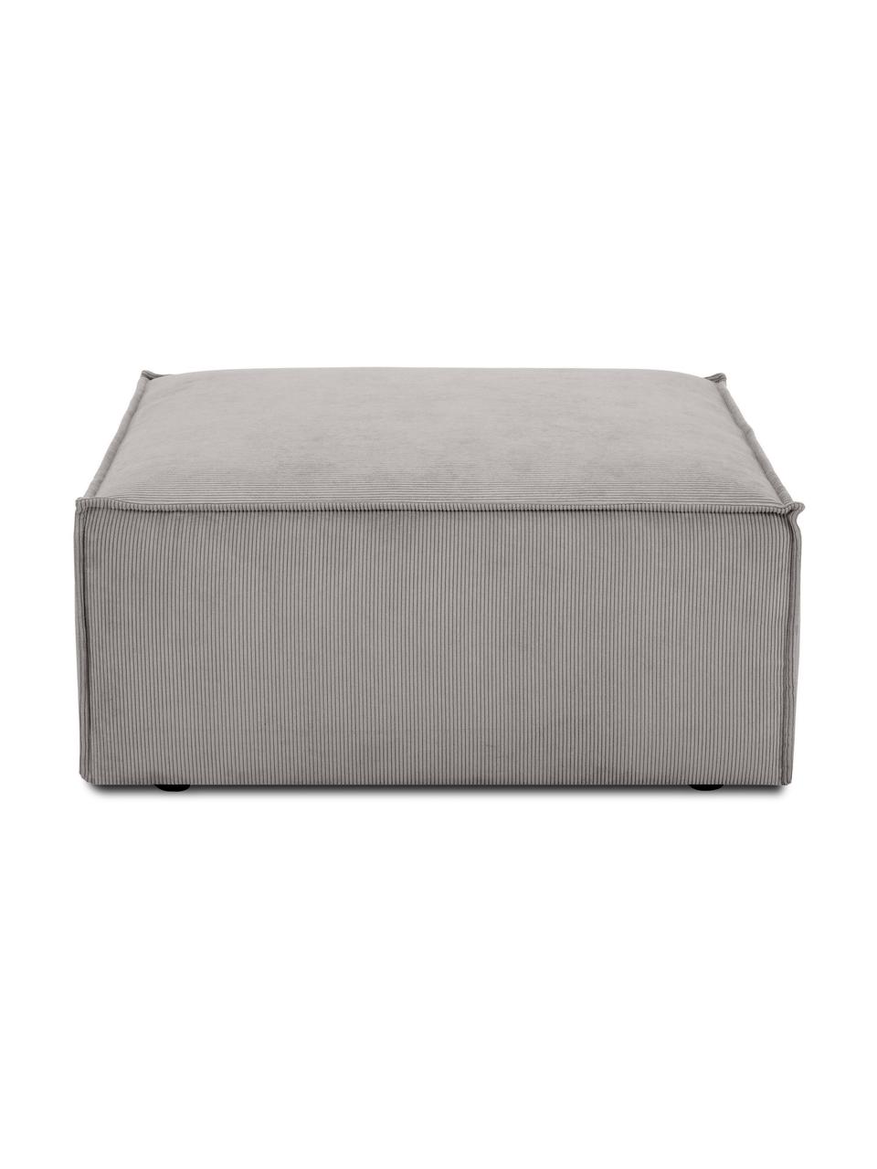 Reposapiés puf de pana Lennon, Tapizado: pana (92% poliéster, 8% p, Estructura: madera de pino maciza, ma, Patas: plástico Las patas están , Pana gris, An 88 x Al 43 cm