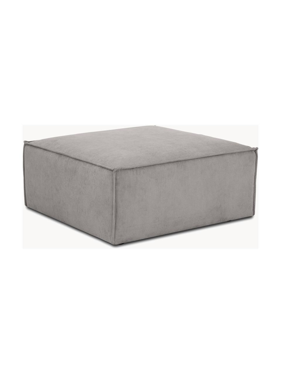 Sofa-Hocker Lennon aus Cord, Bezug: Cord (92 % Polyester, 8 %, Gestell: Massives Kiefernholz FSC-, Cord Hellgrau, B 88 x T 88 cm