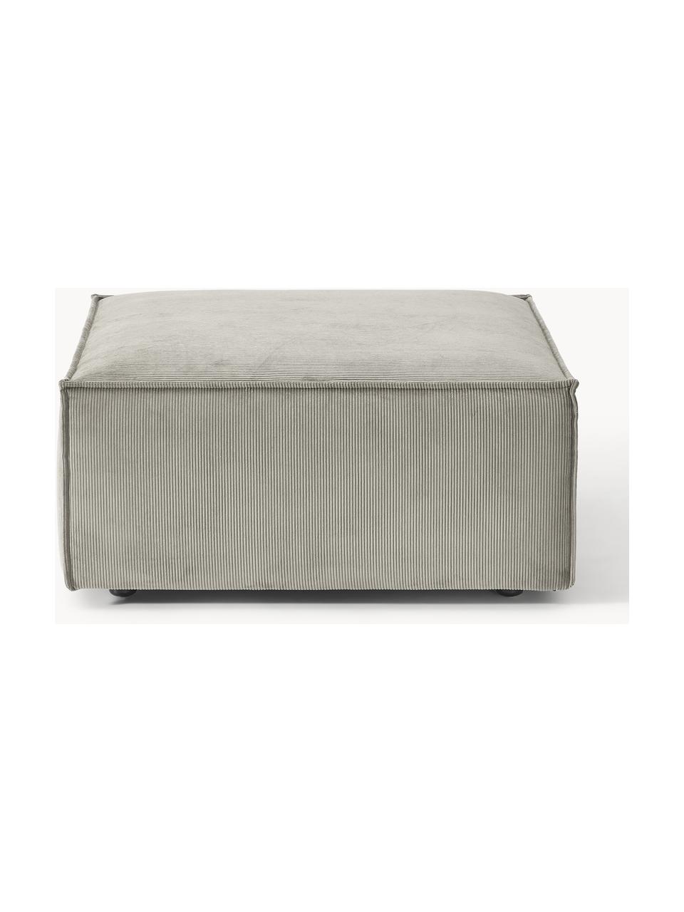 Sofa-Hocker Lennon aus Cord, Bezug: Cord (92 % Polyester, 8 %, Gestell: Massives Kiefernholz, Spe, Cord Grau, B 88 x T 88 cm