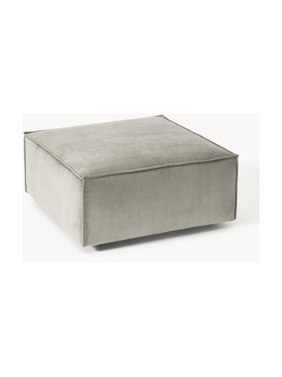 Sofa-Hocker Lennon aus Cord, Bezug: Cord (92 % Polyester, 8 %, Gestell: Massives Kiefernholz, Spe, Füße: Kunststoff Dieses Produkt, Cord Grau, B 88 x T 88 cm