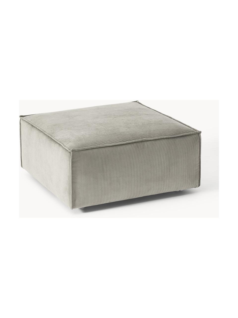 Pouf en velours côtelé Lennon, Velours côtelé gris, larg. 88 x prof. 88 cm