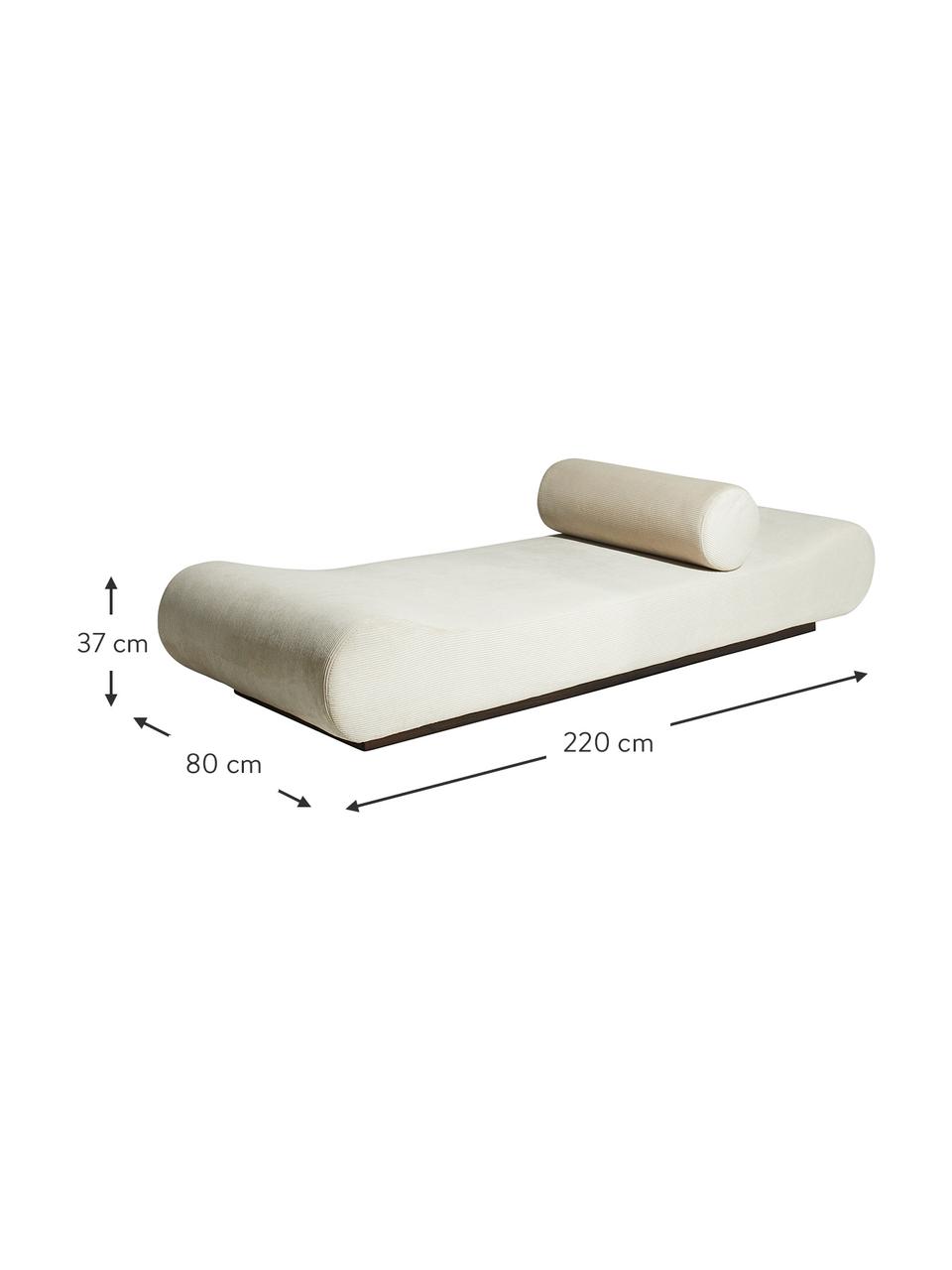 Cord-Daybed Faye in Beige, Bezug: 100 % Polyester, Sockel: Kiefernholz, FSC-zertifiz, Gestell: Sperrholz, Cord Beige, B 220 x T 80 cm