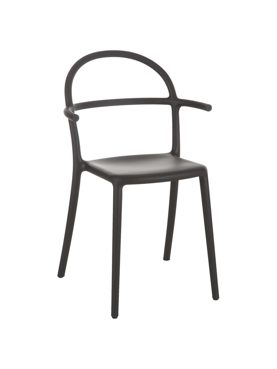 Krzesło z tworzywa sztucznego Generic, 2 szt., Modyfikowany polipropylen, Czarny, S 52 x G 51 cm