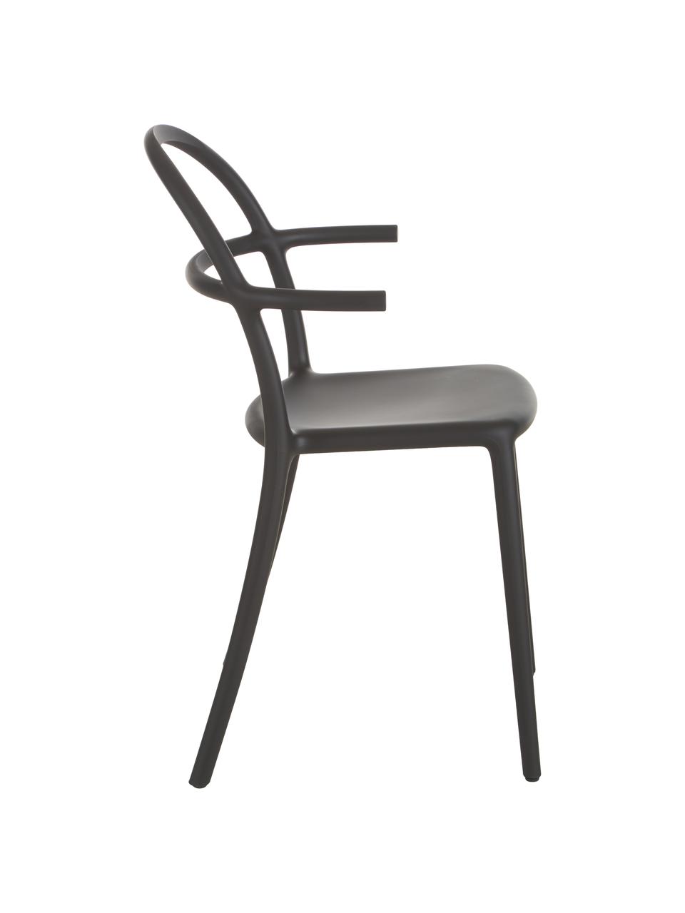 Židle z umělé hmoty Generic, 2 ks, Černá