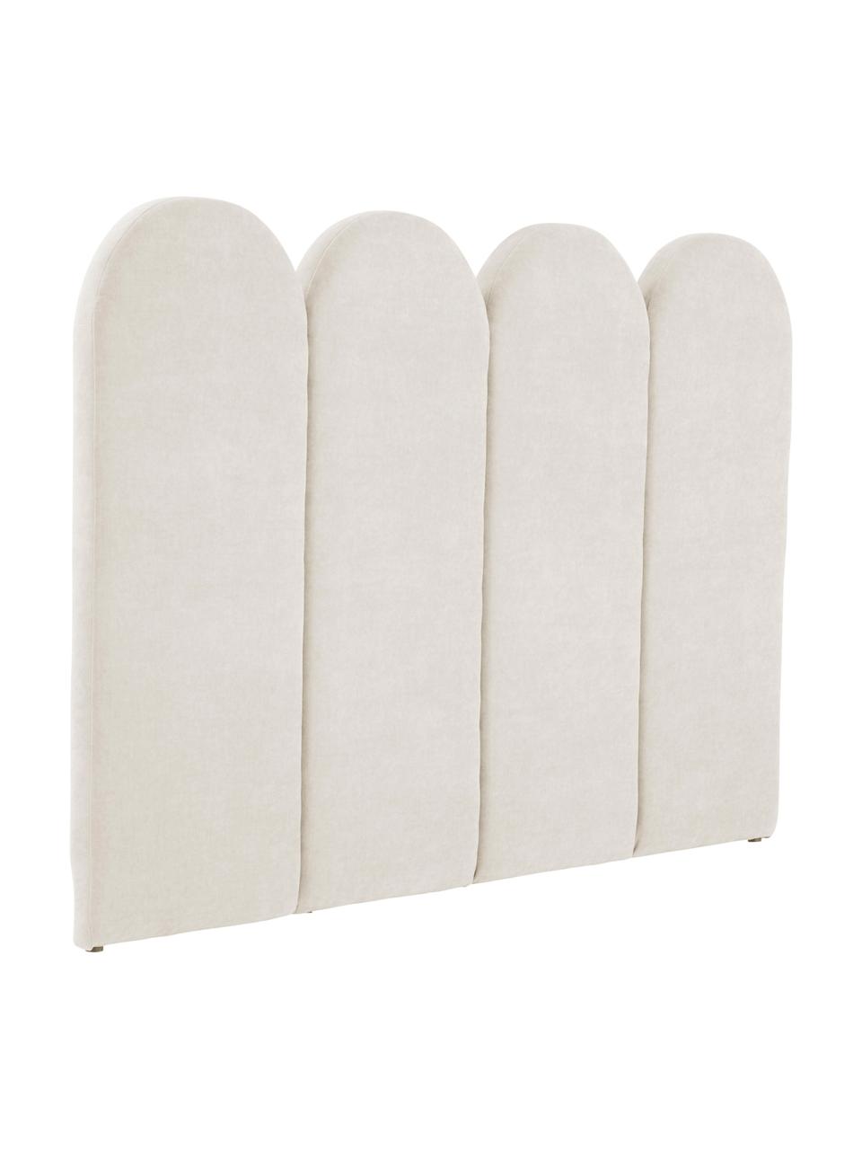 Gepolstertes Chenille-Kopfteil Miami, Bezug: 100 % Polyester Der hochw, Gestell: Kiefernholz, FSC-zertifiz, Webstoff Cremeweiß, B 185 x H 124 cm