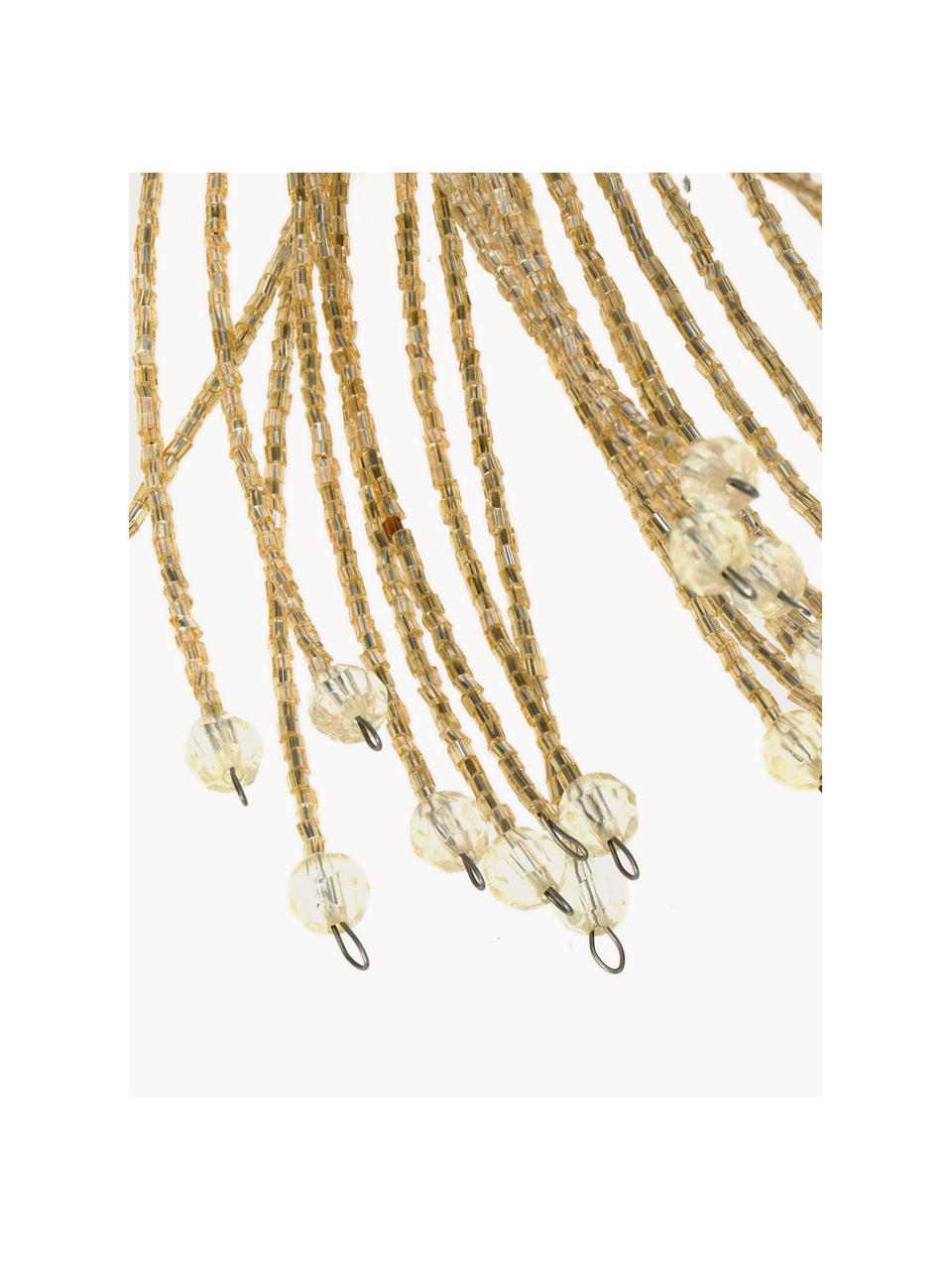 Baumschmuck Beads mit Perlen, 2 Stück, Glas, Metall, beschichtet, Goldfarben, Ø 40 x H 58 cm