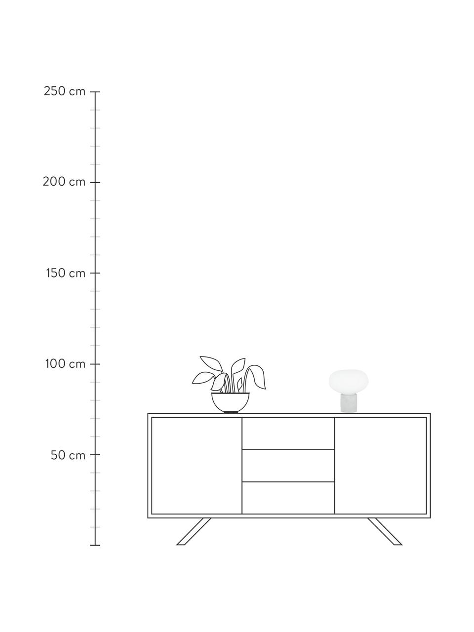 Lámpara de mesa pequeña de hormigón Alma, Pantalla: vidrio, Cable: cubierto en tela, Blanco, gris, Ø 23 x Al 24 cm