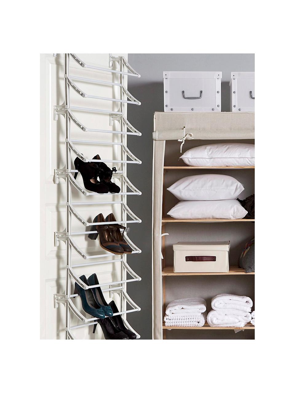 Zapatero de pared Skoforvaring, Estructura: metal recubierto, Blanco, An 52 x Al 160 cm