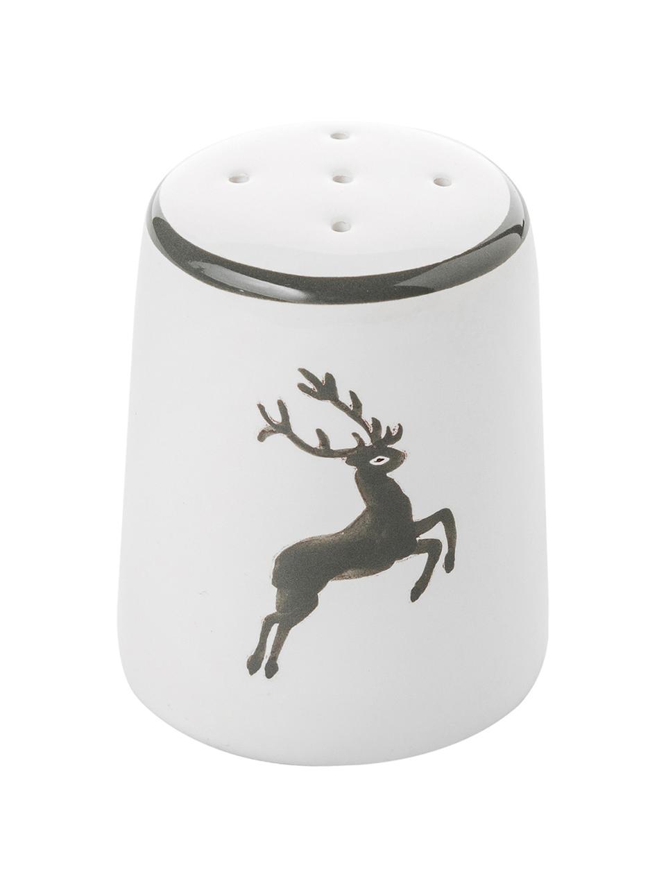 Salière céramique artisanale Cerf Gris Classic, Céramique, Gris, blanc, Haut. 4 cm