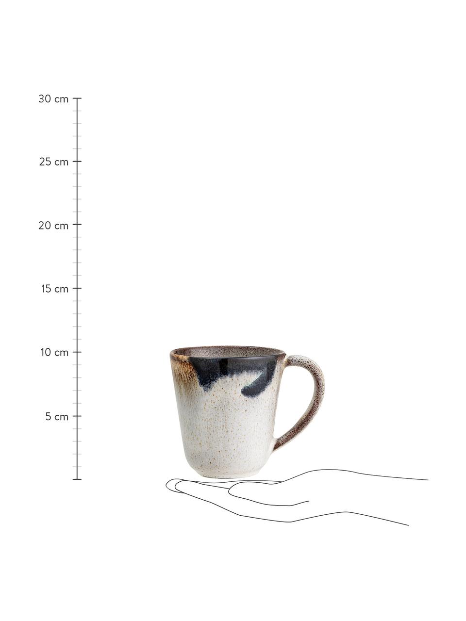 Handgemachte Tassen Jules mit Farbverlauf, 2 Stück, Steingut, Beigetöne, Brauntöne, Blau, Ø 10 x H 10 cm, 400 ml