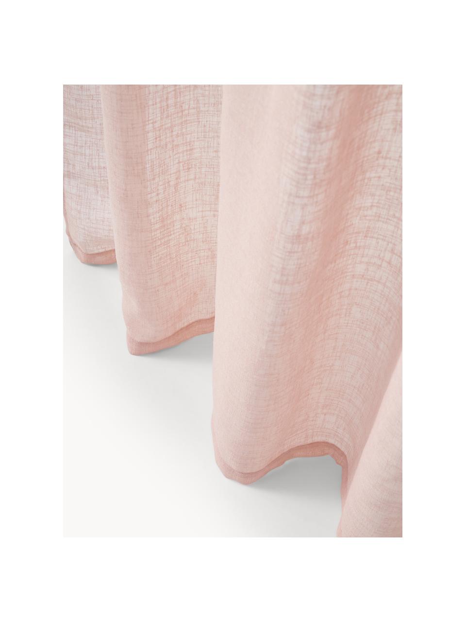 Rideaux semi-transparents avec pattes cachées Ibiza, 2 pièces, 100 % polyester, Vieux rose, larg. 135 x long. 260 cm