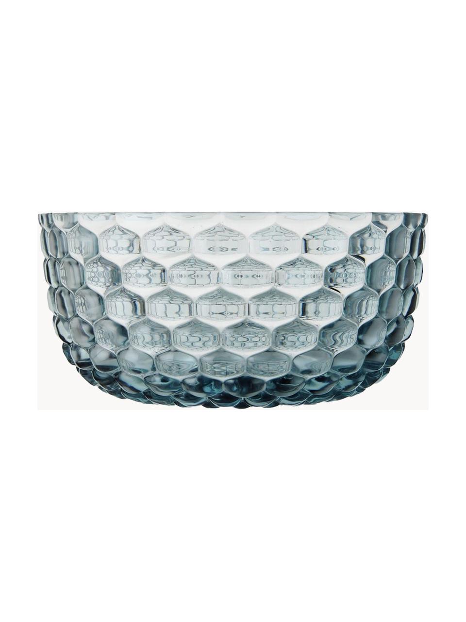 Cuencos con relieves Jellies, 4 uds., Plástico, Azul claro, Ø 14 x Al 7 cm