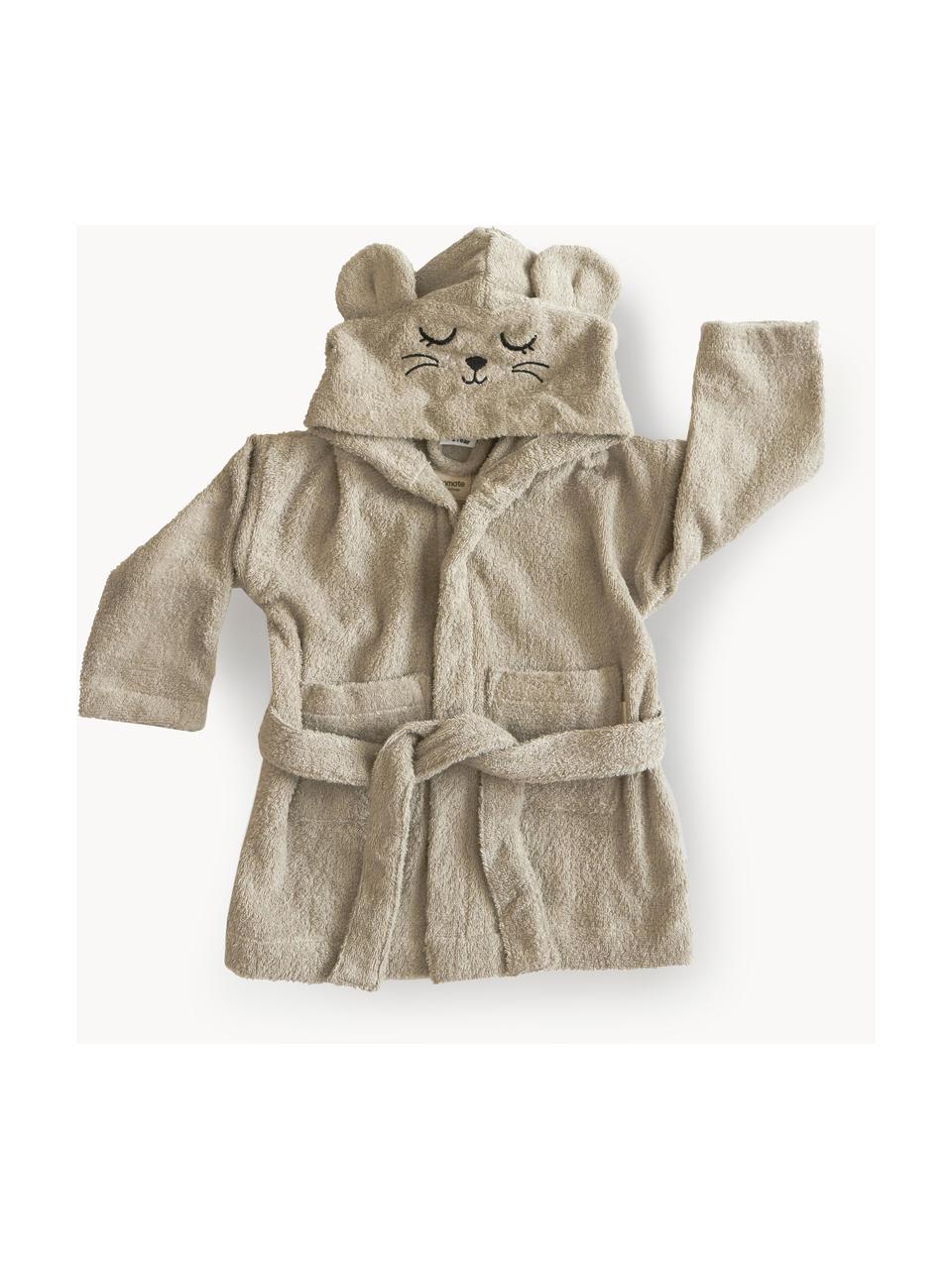 Kinder-Bademantel Mouse, in verschiedenen Größen, 100 % Baumwolle (Bio), GOTS-zertifiziert, Hellbeige, B 36 x L 48 cm (1 - 2 Jahre)