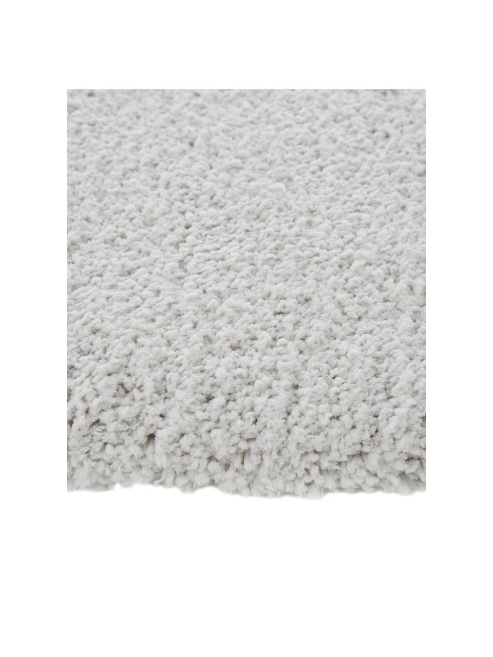 Passatoia morbida a pelo lungo grigio chiaro-beige Leighton, Retro: 70% poliestere, 30% coton, Grigio chiaro-beige, Larg. 80 x Lung. 250 cm