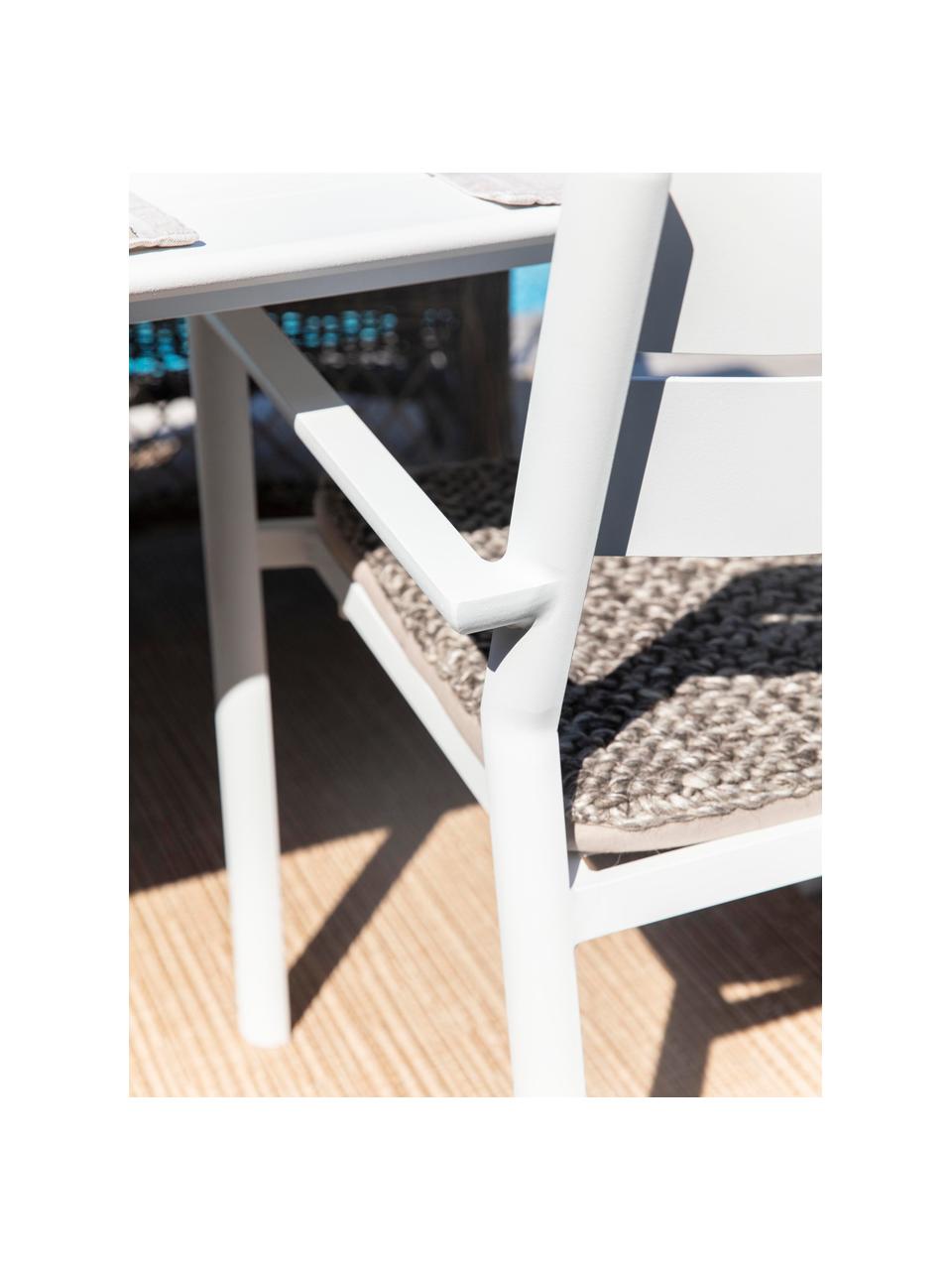 Stohovacia záhradná stolička Delia, Hliník ošetrený práškovým náterom, Biela, Š 55 x H 55 cm