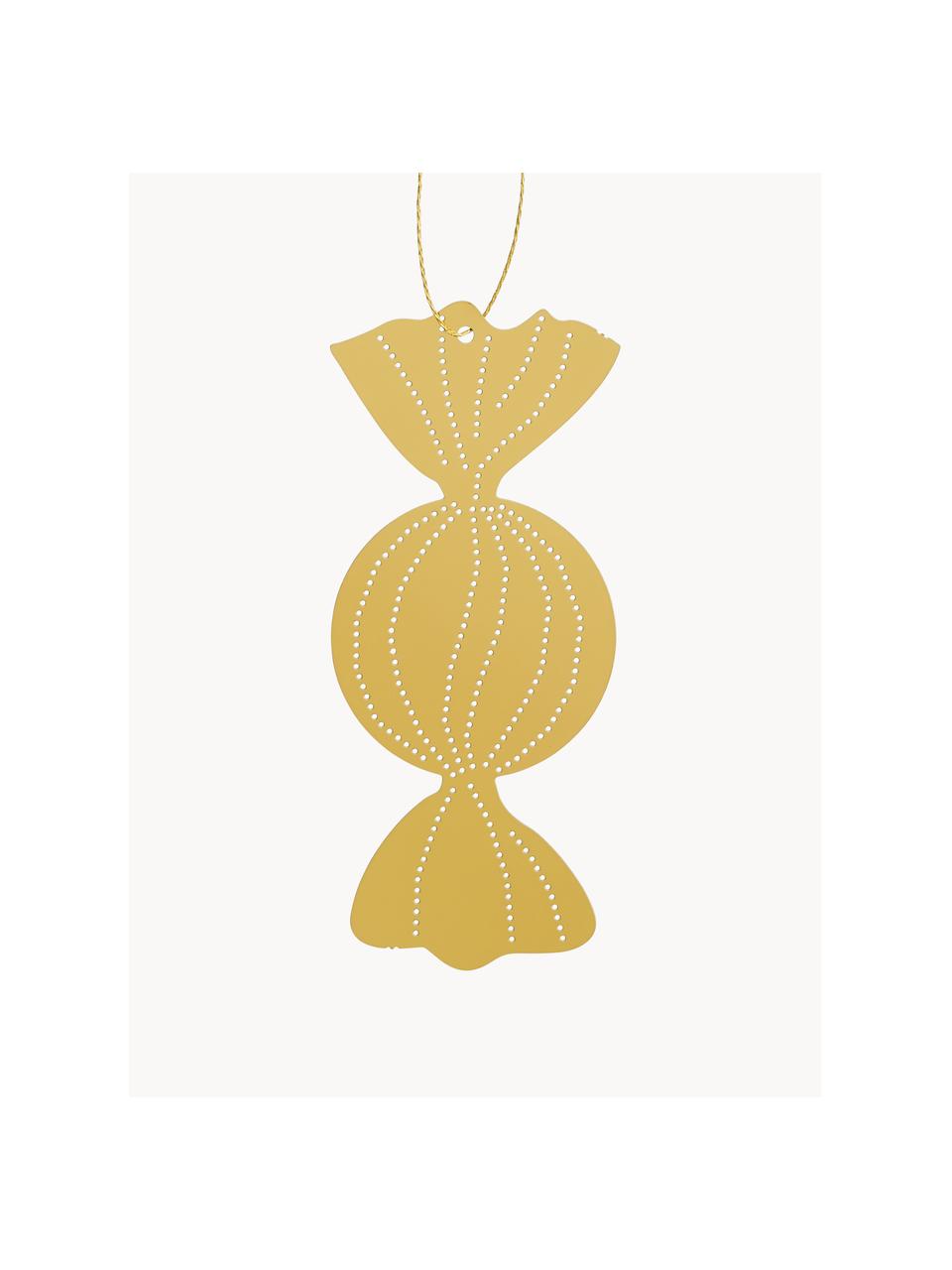 Adornos navideños Caramel, 4 uds., Acero inoxidable, latón, Dorado, An 5 x Al 8 cm