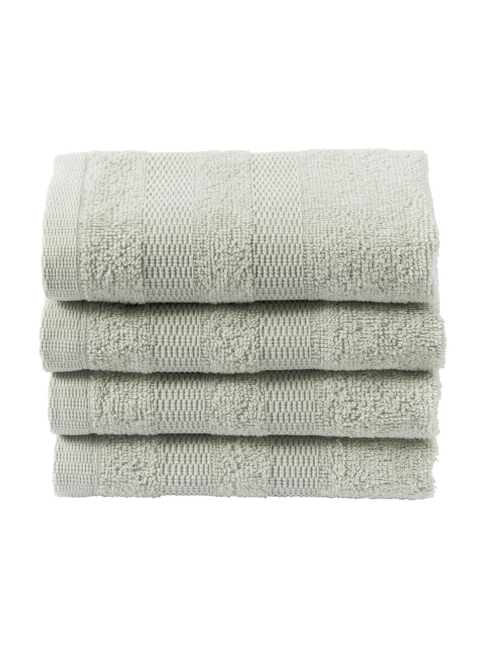Handdoekenset Camila, 4-delig, 100% katoen, BCI-gecertificeerd
Lichte kwaliteit, 400 g/m²

Het materiaal dat in dit product wordt gebruikt, is getest op schadelijke stoffen en gecertificeerd volgens STANDARD 100 door OEKO-TEX®, 3883CIT, CITEVE, Saliegroen, B 30 x L 50 cm
