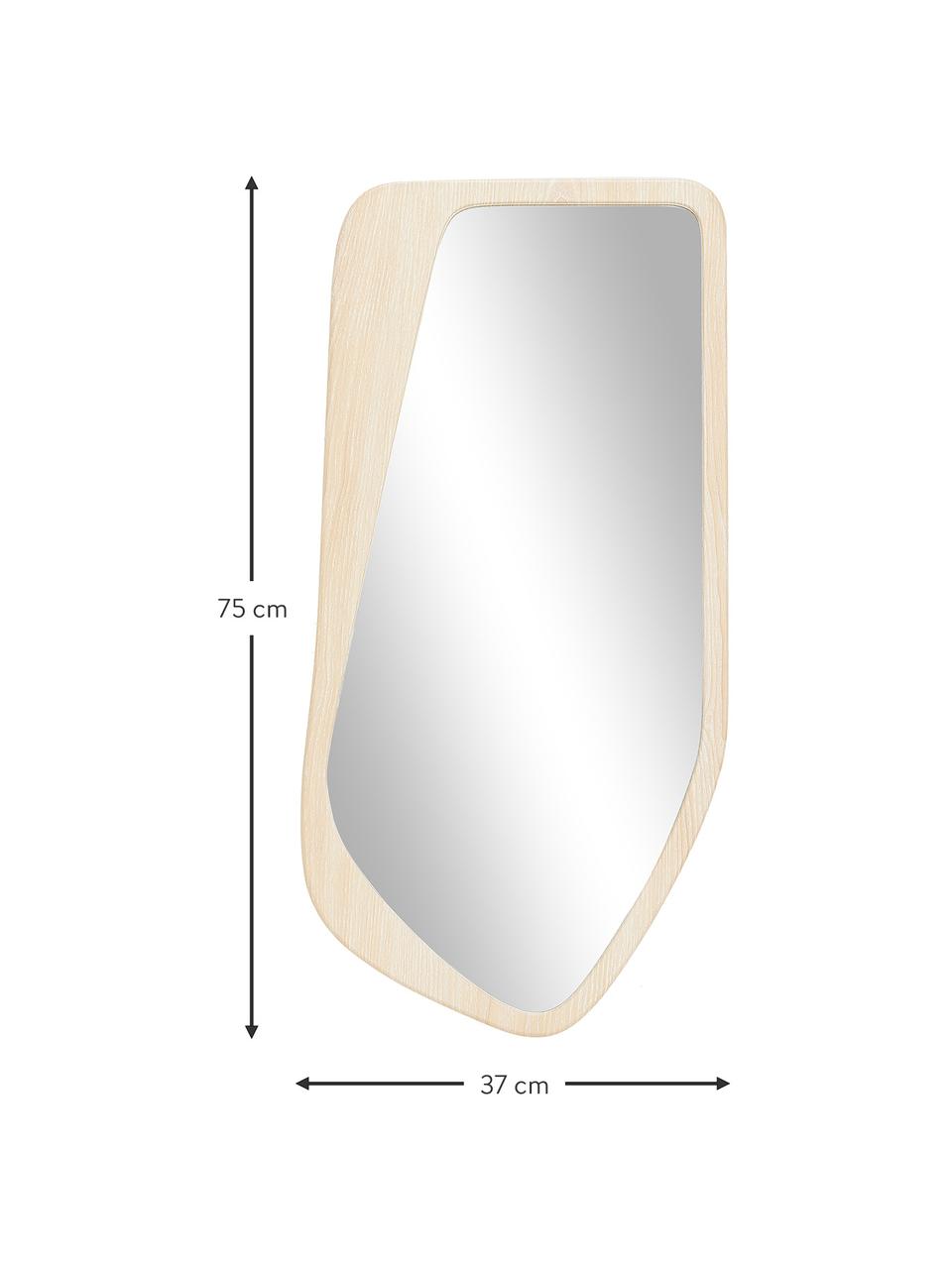 Espejo de pared May, Parte trasera: tablero de fibras de dens, Espejo: cristal, Madera clara, beige, An 37 x Al 75 cm