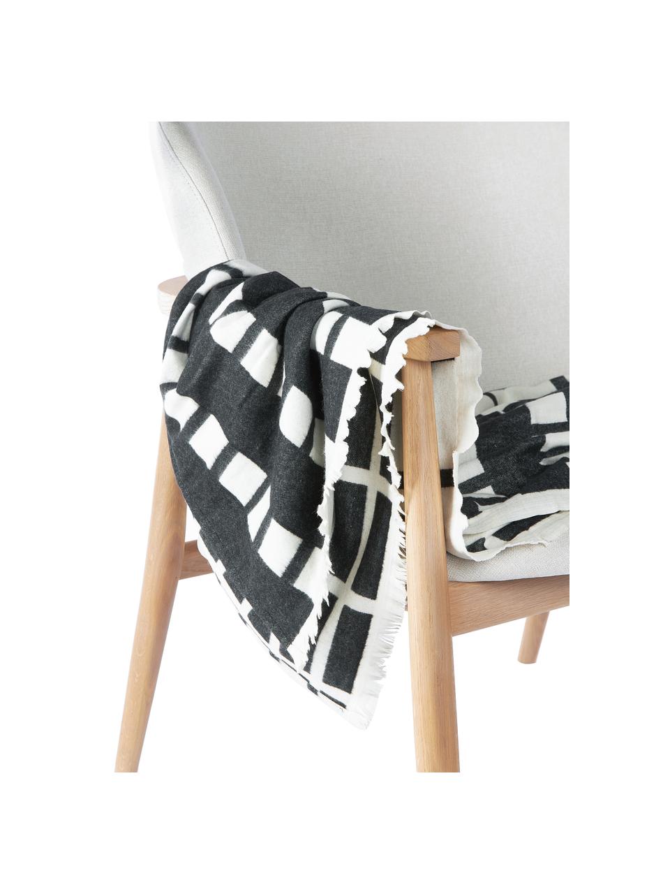 Copriletto in cotone Contemporary, 100% cotone, Nero, bianco, Larg. 130 x Lung. 180 cm