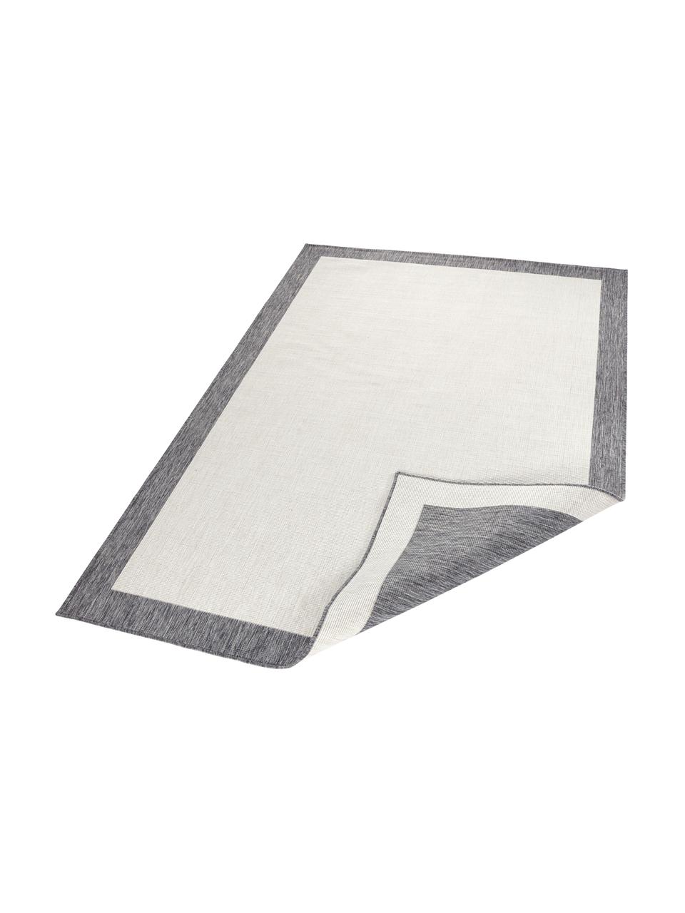 Tappeto reversibile da interno-esterno Panama, Bianco latte, grigio, P 230 x L 160 cm