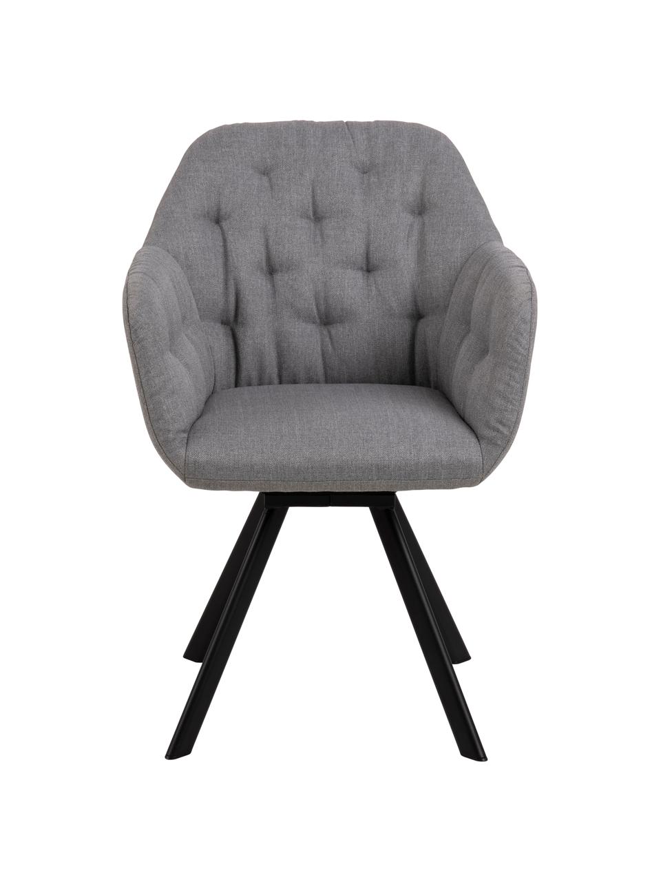 Otočná židle s područkami Lucie, Světle šedá, černá