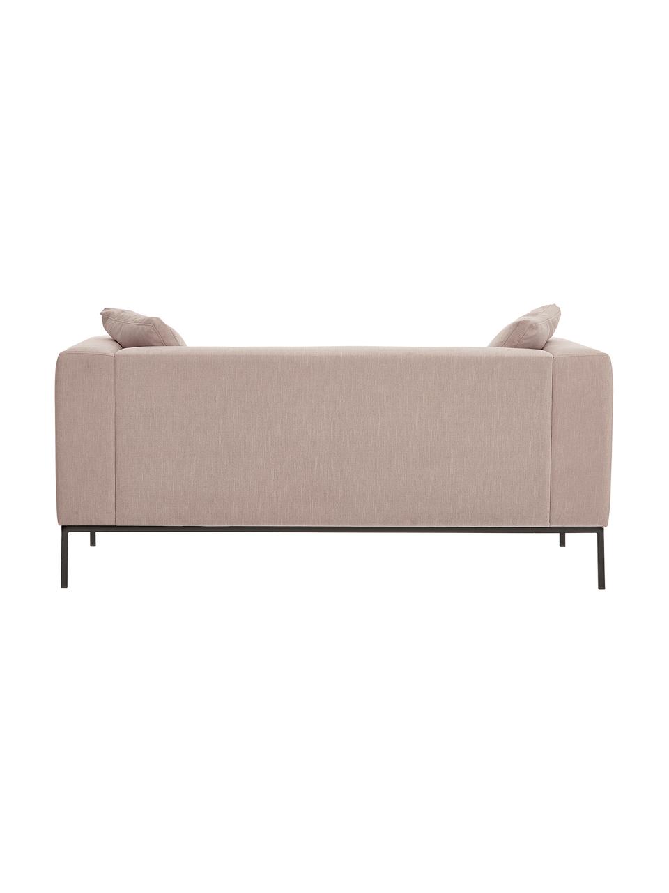 Sofa Carrie (2-Sitzer) in Alrosa mit Metall-Füssen, Bezug: Polyester 50.000 Scheuert, Gestell: Spanholz, Hartfaserplatte, Webstoff Altrosa, B 176 x T 86 cm