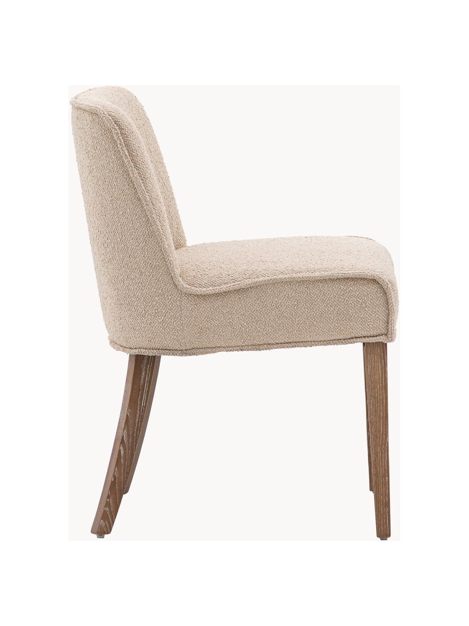 Chaises rembourrées Tarnby, 2 pièces, Tissu beige clair, bois de chêne, larg. 49 x prof. 59 cm