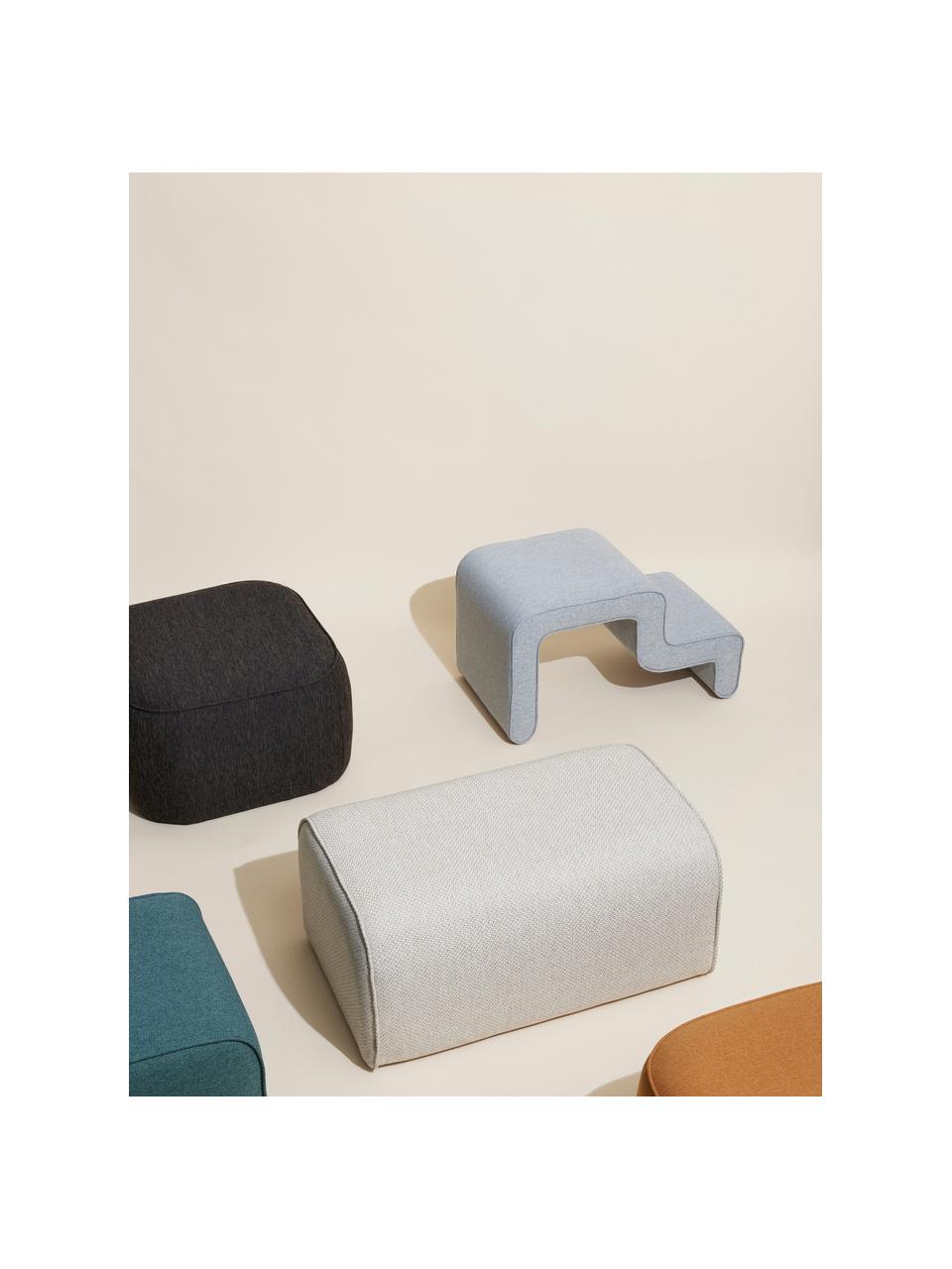 Taburete tapizado Wave, Tapizado: 100% poliéster, Tejido gris, An 72 x Al 42 cm