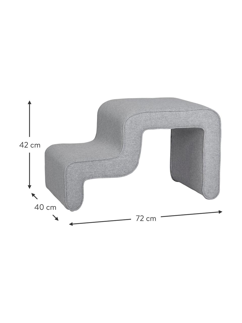 Taburete tapizado Wave, Tapizado: 100% poliéster, Tejido gris, An 72 x Al 42 cm