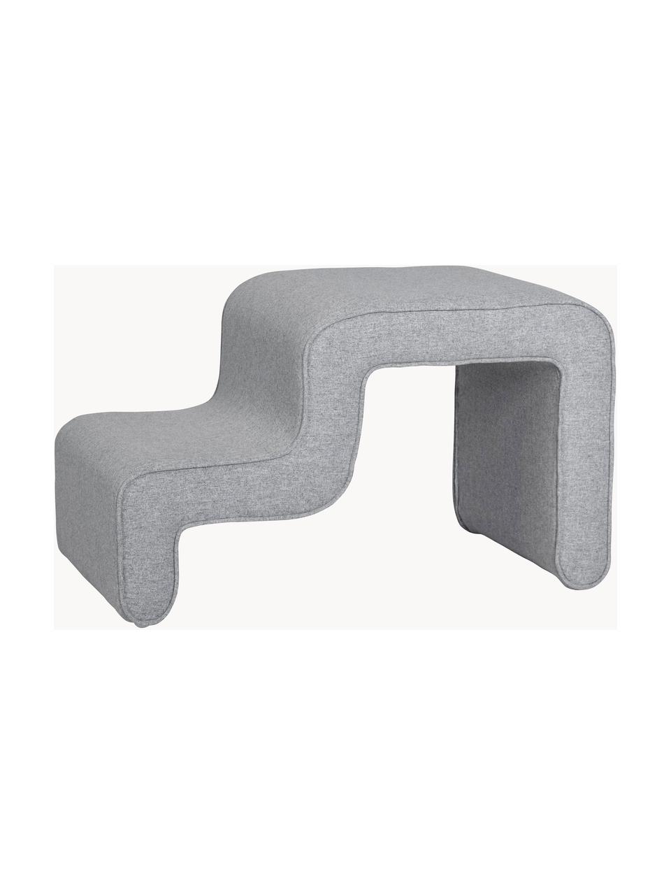 Tabouret rembourré Wave, Tissu gris, larg. 72 x haut. 42 cm