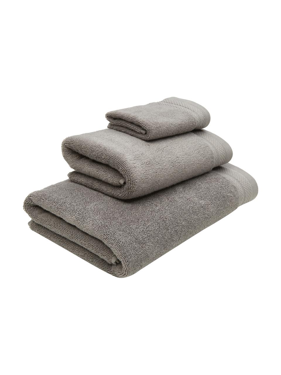 Súprava uterákov z organickej bavlny Premium, 3 diely, Tmavosivá, Súprava s rôznymi veľkosťami