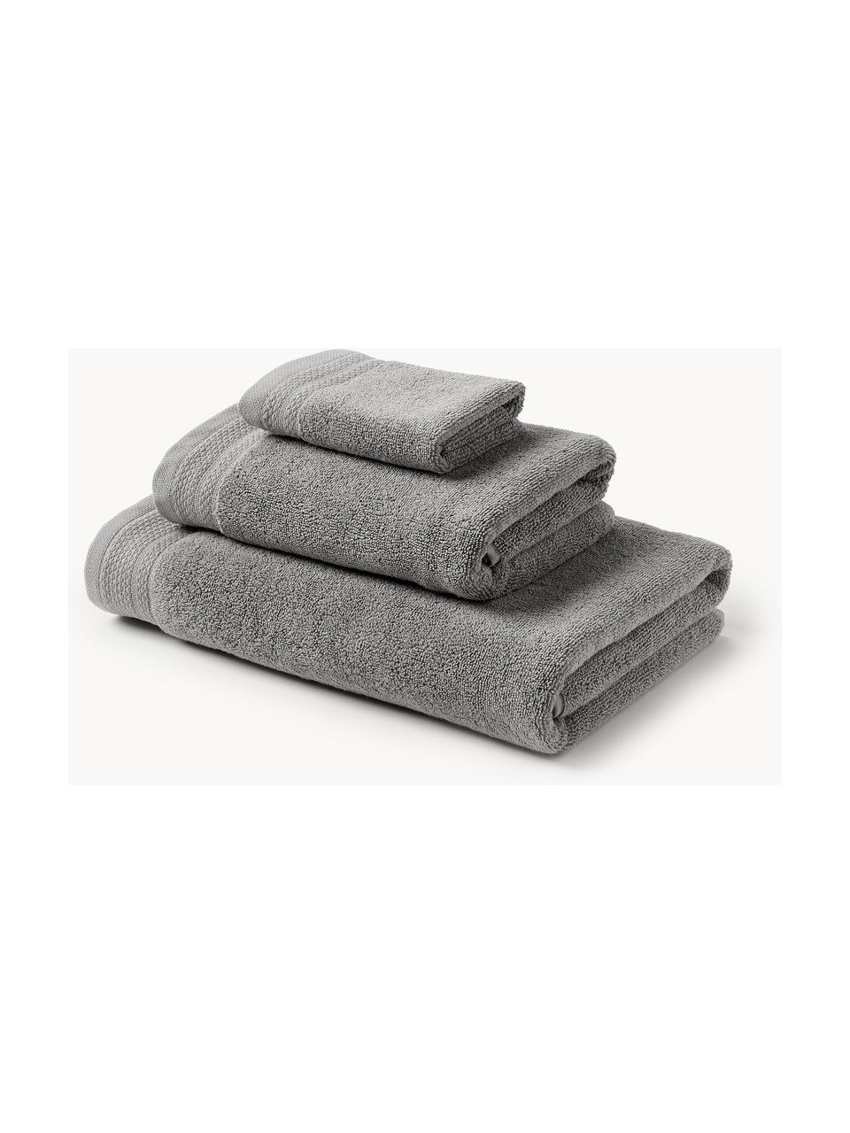 Set de toallas de algodón ecológico Premium, tamaños diferentes, 100% algodón ecológico con certificado GOTS (por GCL International, GCL-300517)
Gramaje superior 600 g/m², Gris oscuro, Set de 4 (toallas lavabo y toallas de ducha)