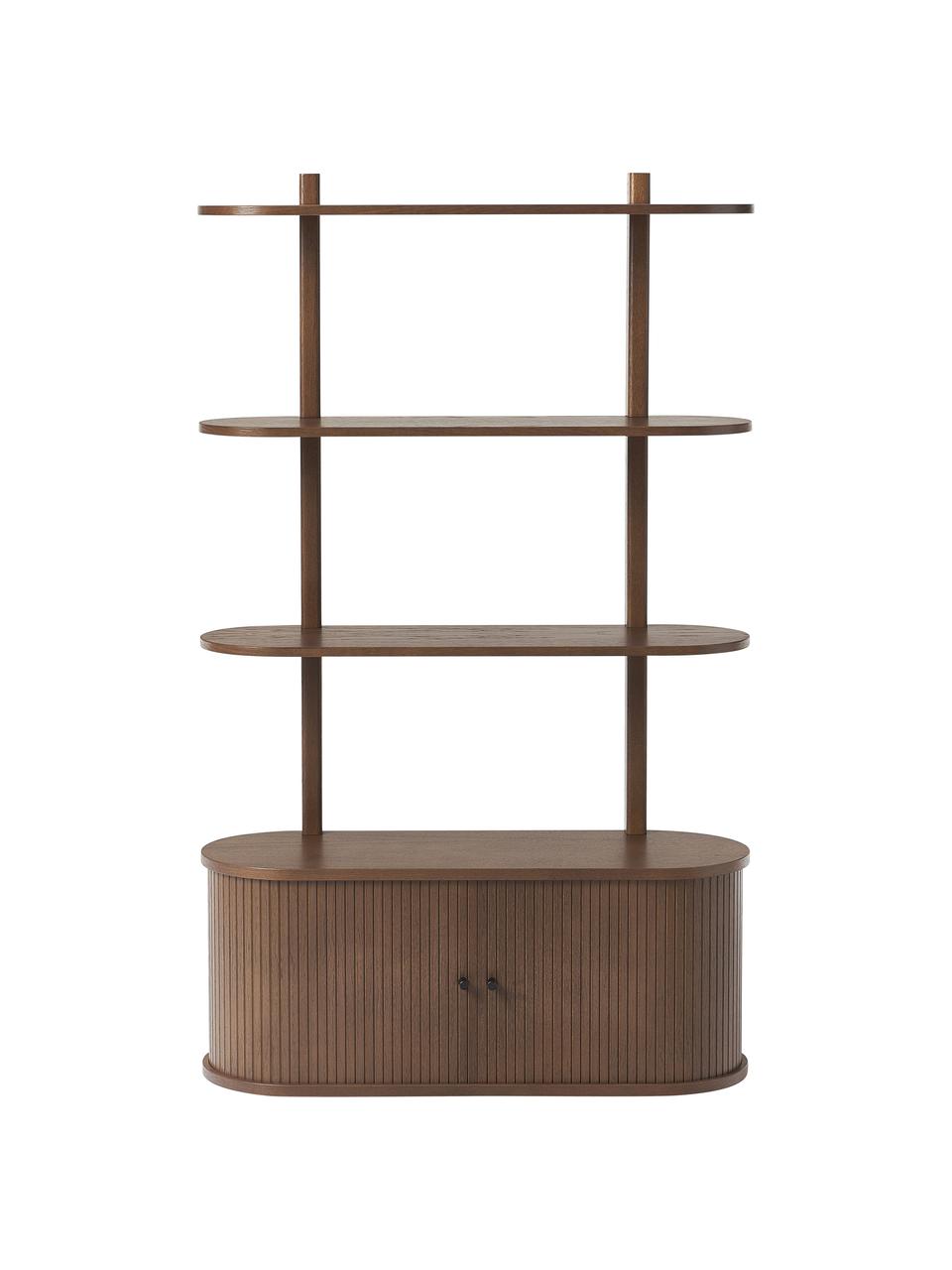 Scaffale da parete con fronte scanalato Calary, Legno, effetto noce, Larg. 90 x Alt. 152 cm