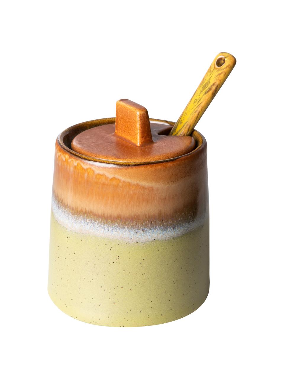 Set lattiera e zuccheriera fatte a mano 70's 2 pz, Gres, Multicolore, Set in varie misure