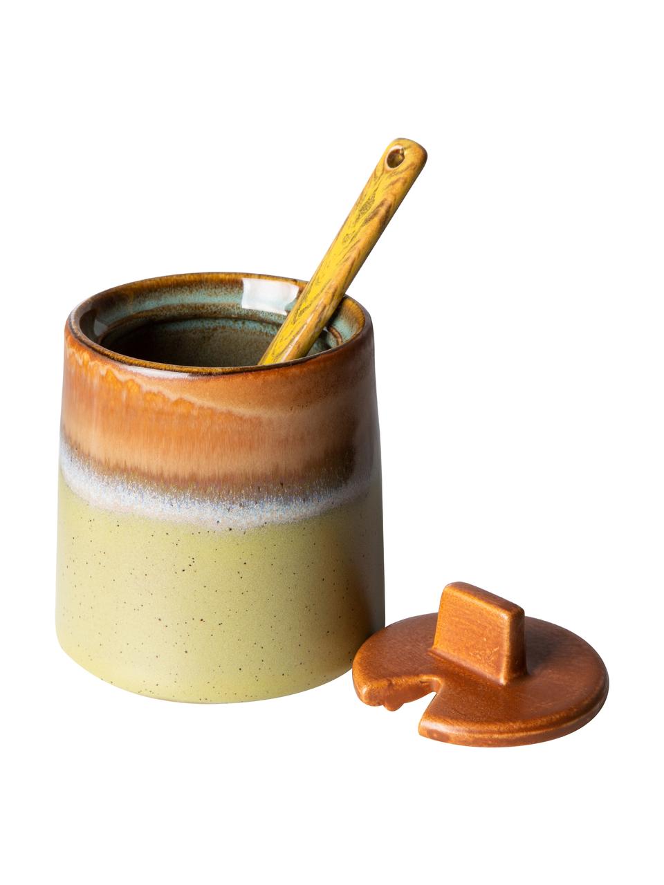Set lattiera e zuccheriera fatte a mano 70's 2 pz, Gres, Multicolore, Set in varie misure
