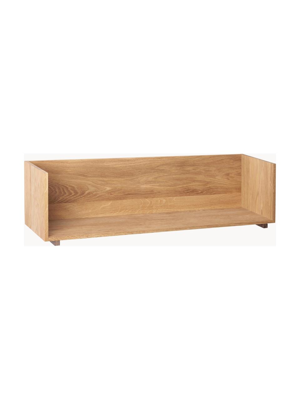 Wandplank Stack van eikenhout, Plank: geolied eikenhout, Eikenhout, walnoothout, geolied, B 75 x H 25 cm