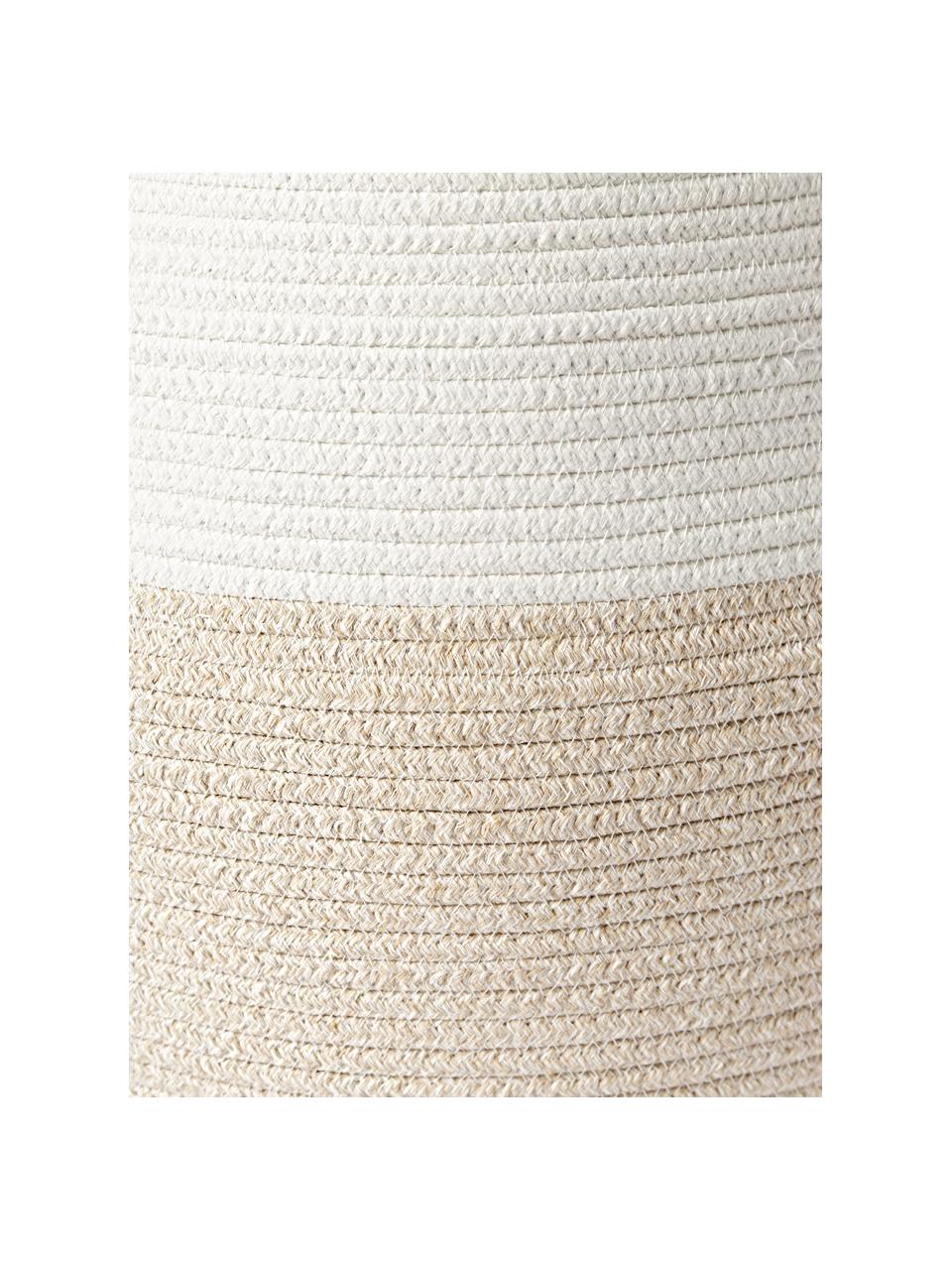 Panier de rangement Kiya, 35 % coton, 65 % polyester, Blanc, beige, Ø 40 x haut. 55 cm